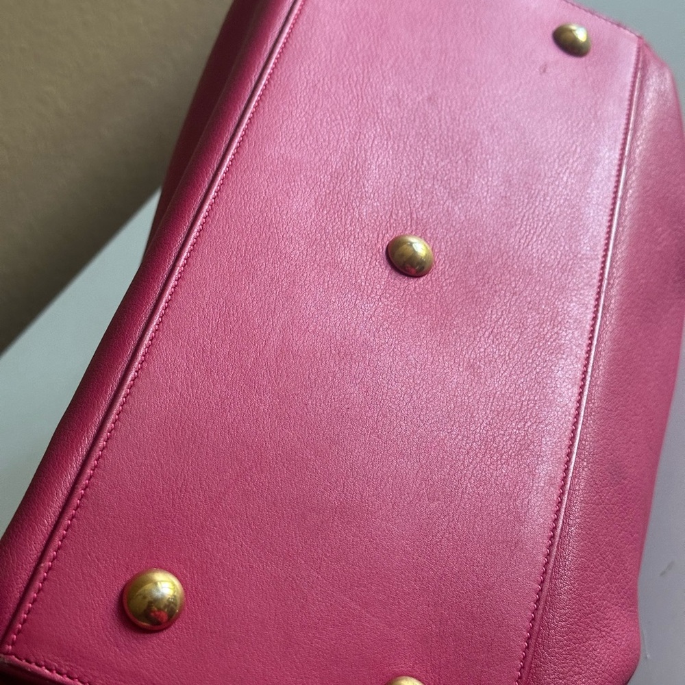 Saint Laurent Red Satchel with Gold Hardware - Picture 10 of 11